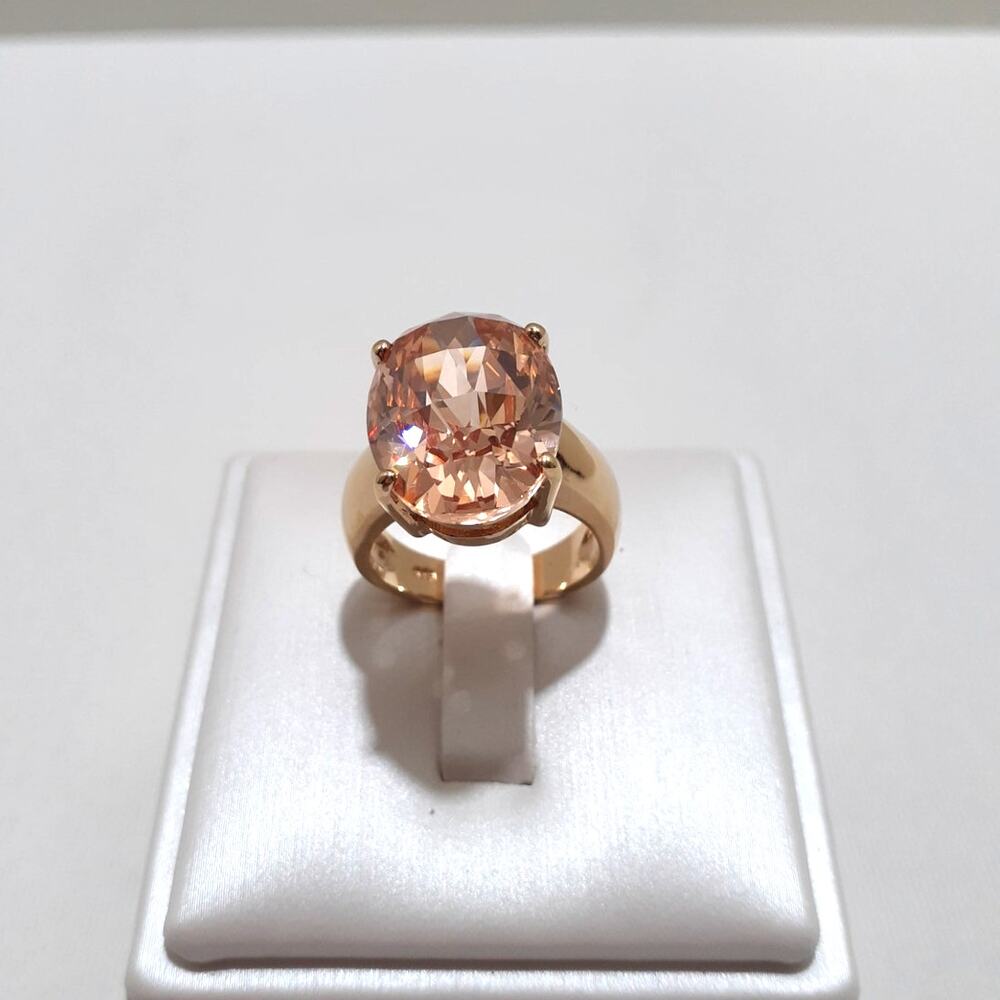 14k over Sterling Silver Ring Lab Created Morganite Size 7